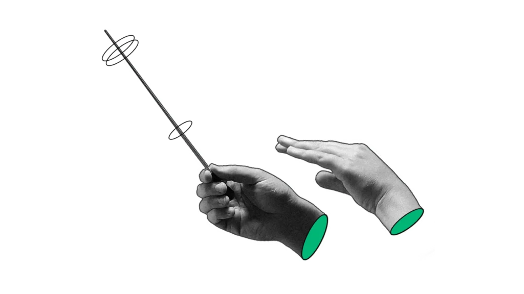 Hands with baton